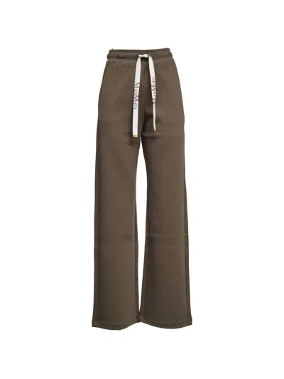 's Max Mara Bali Cotton-blend Wide-leg Sweatpants In Brown
