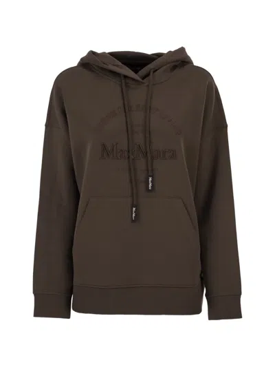 S Max Mara 만드레아 로고 자수 스웨트셔츠 In Brown