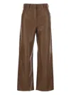 S Max Mara 절개선 디테일 포켓 팬츠 In Brown