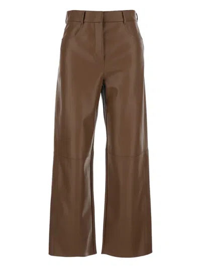 S Max Mara 절개선 디테일 포켓 팬츠 In Brown