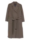 S Max Mara 벨트 코트 In Brown