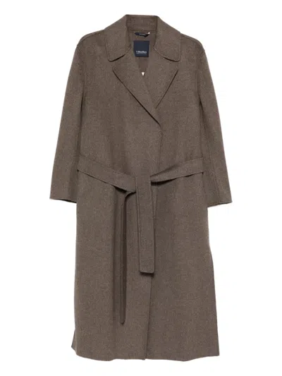 S Max Mara 벨트 코트 In Brown