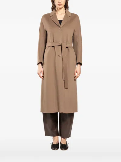S Max Mara 플레어 코트 In Brown