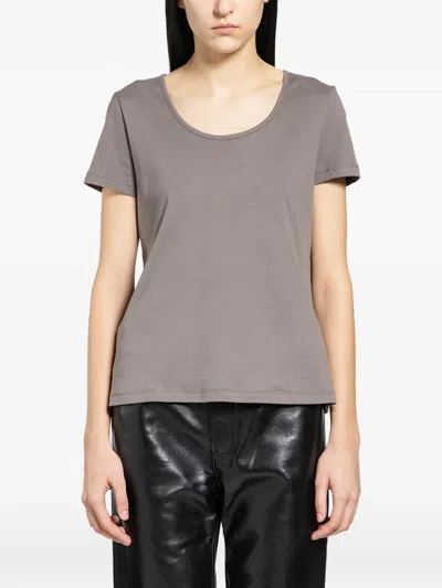 S Max Mara 브로드클로스 울 티셔츠 In Brown