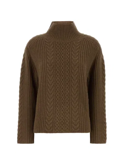 's Max Mara Wool And Cashmere Turtleneck Jumper In Brown