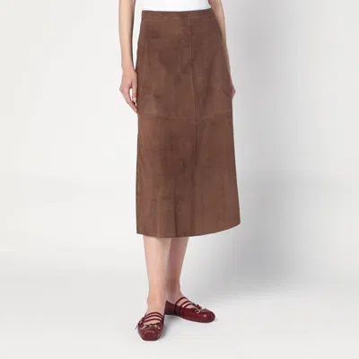 S MAX MARA 'S MAX MARA BROWN SKIRT IN SUEDE