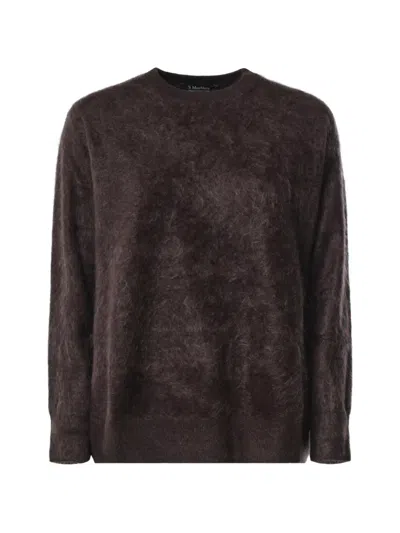 S Max Mara Brushed Crew-neck Sweater In Brown
