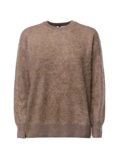 S Max Mara Brushed-knit Cashmere Sweater In Brown