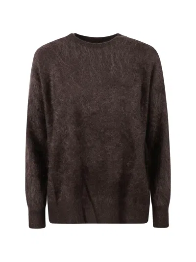 S Max Mara Brushed-knit Crew-neck Sweater In Brown