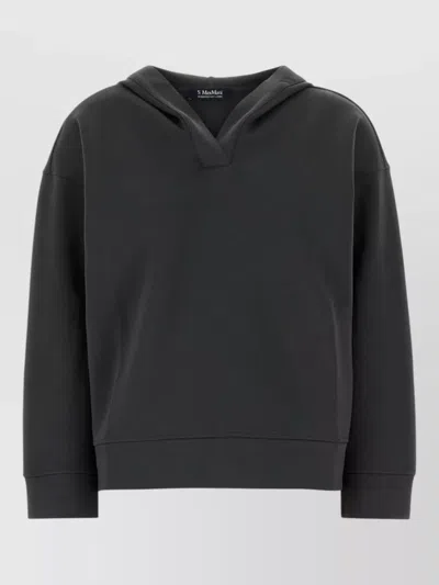 S Max Mara Max Mara S Dark Grey Cotton Blend Buona Sweatshirt In Gray