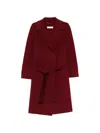 S Max Mara ' Virgin Wool Wrap Coat In Burgundy