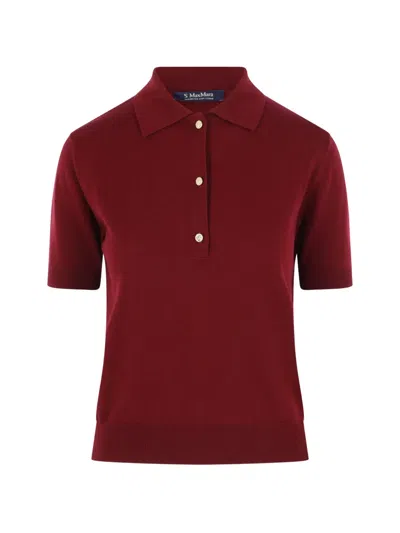 's Max Mara Cotton, Silk, And Cashmere Polo Sweater In Burgundy