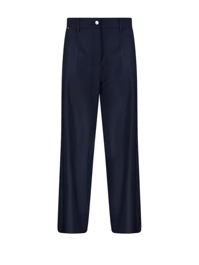 's Max Mara Button Detailed Straight Leg Trousers In Blue