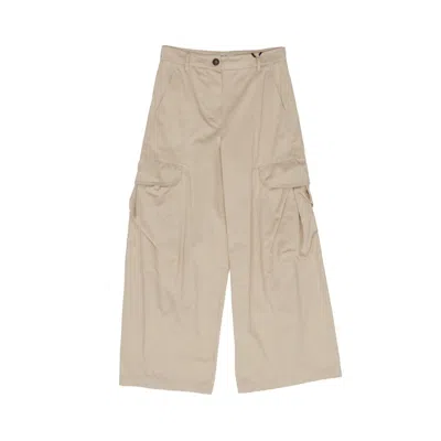 's Max Mara Button Detailed Wide Leg Pants In Beige