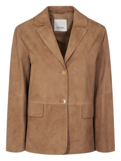's Max Mara Button-fastening Suede Blazer In Brown