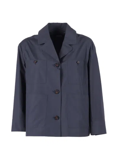 's Max Mara Button Patch Pocket Jacket In Blue