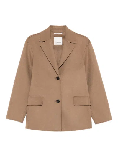 's Max Mara Virgin Wool Single-breasted Coat In Brown