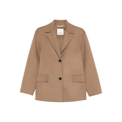 S Max Mara Button Pocket Jacket In Brown