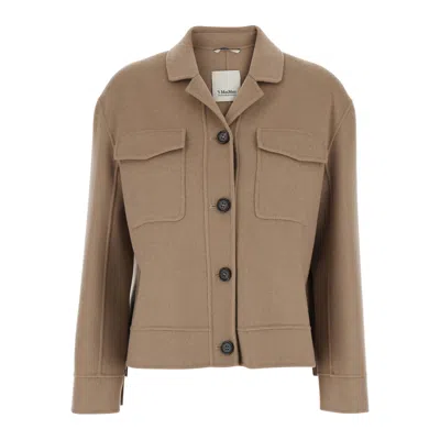 S Max Mara Button Pocket Jacket In Neutral