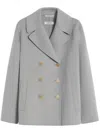 's Max Mara S Max Mara Buttoned Fabric Coat In Gray
