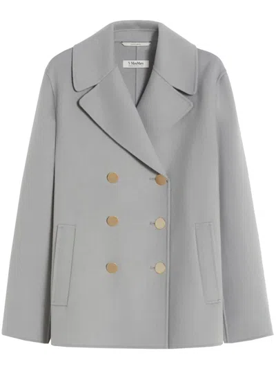 's Max Mara S Max Mara Buttoned Fabric Coat In Gray