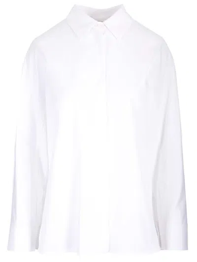 S Max Mara Buttoned Long-sleeved Oxford Shirt In Bianco