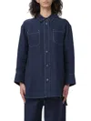 S Max Mara Buttoned Long-sleeved Top In Blu Marino