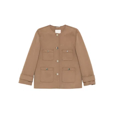 's Max Mara Buttoned Pocket Jacket In Brown