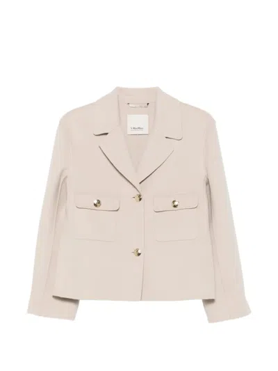 S Max Mara Button-fastening Chest-pocket Jacket In Neutral