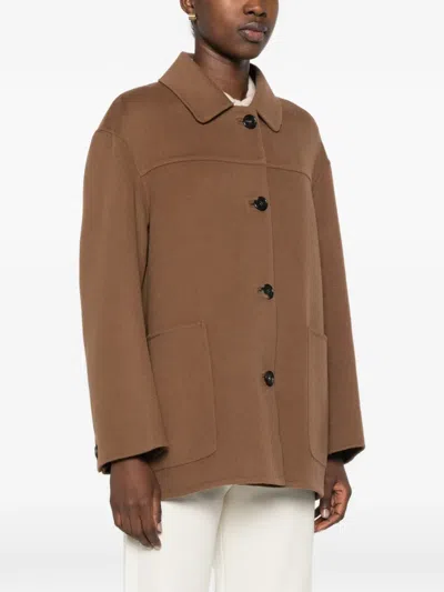 S Max Mara Button-fastening Patch-pocket Jacket In Brown