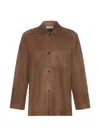 's Max Mara Button-front Suede Jacket In Brown