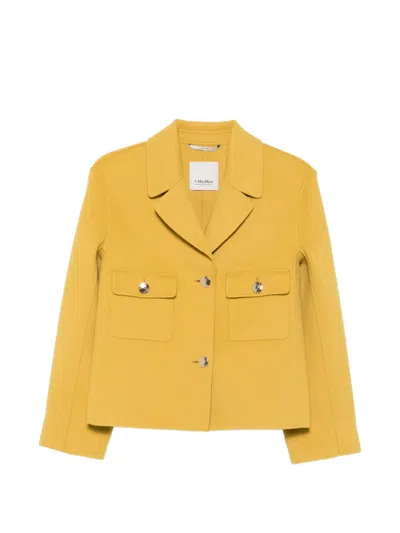 S Max Mara Button-up Chest-pocket Jacket In Gold