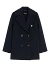 S Max Mara Caban Double-breasted Wool Coat In Blue