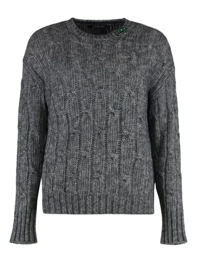 S Max Mara Cabaret Cable-knit Sweater In Grey