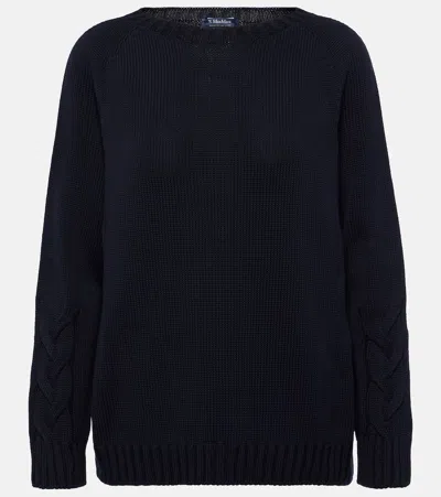 's Max Mara Cable-knit Cotton Sweater In Black