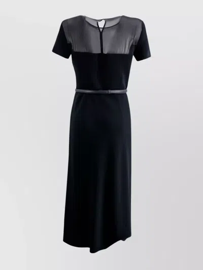 's Max Mara Cady Dress Georgette Inserts In Black