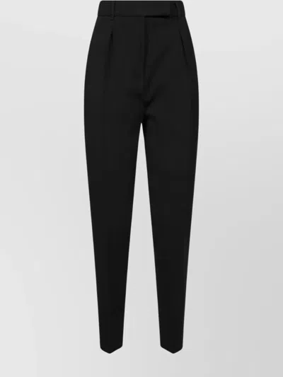 S Max Mara Cady Trousers With Belt Loops And Side Pockets In Black