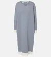 S Max Mara Calla Striped Jersey Midi Dress In Blue