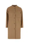 's Max Mara Miriam Wool Coat Longline Collarless Patch Pockets In Cammello