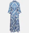 's Max Mara Camelia Printed Silk Midi Dress In Beige