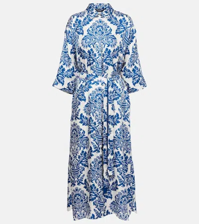 's Max Mara Camelia Printed Silk Midi Dress In Blu
