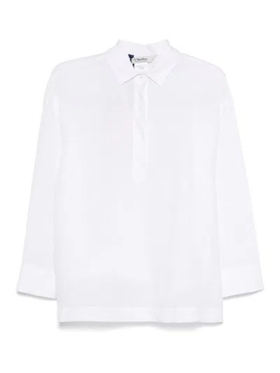 S Max Mara Varese Linen Shirt/ Polo In White