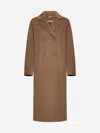 's Max Mara Double-breasted Virgin Wool Coat In Brown
