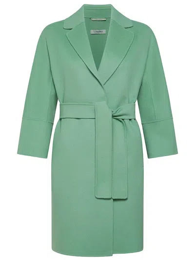 's Max Mara Long Wool Arona Coat In Green