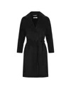 S Max Mara Arona Black Coat In Black