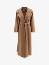S Max Mara Poldo Virgin Wool Wrap Coat In Brown