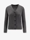 's Max Mara Apollo Wool Cardigan With Elbow Patches In Gray