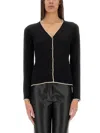 S Max Mara Knit Cardigan With Pockets And V Neck In Black