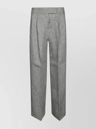 's Max Mara Carla Linen Wide Leg Trousers In Gray