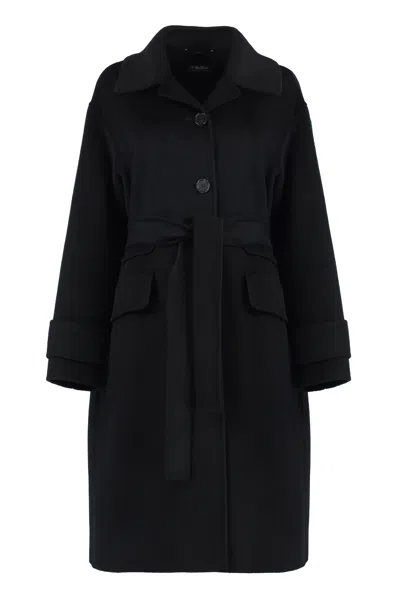 's Max Mara S Max Mara Carla Single-breasted Wool Coat In Black